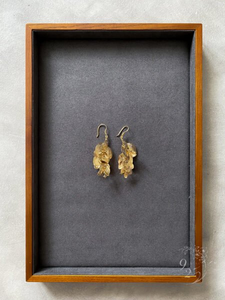 Orchid Drop Earrings - 18k Yellow Gold