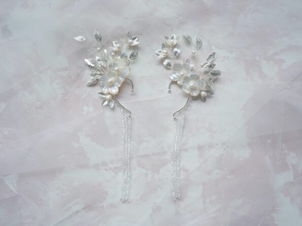 ACC-201900022-Winter-Garden-Earpiece-White-Silver-White-Left