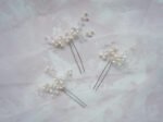Petite Blanc Hairpin Set - White Silver (3 pcs)