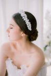 Clay Flower Simple Blossom Headband - White Silver