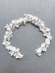 Clay Flower Simple Blossom Hairvine/Belt - White Silver