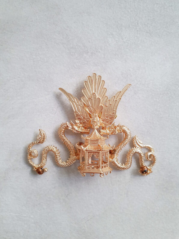 CHN-201900010-Phoenix-Dragon-Pagoda-Brooch-Gold-Bronze