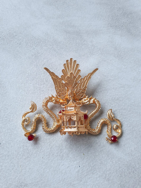 CHN-201900012-Phoenix-Dragon-Pagoda-Brooch-Gold-Red