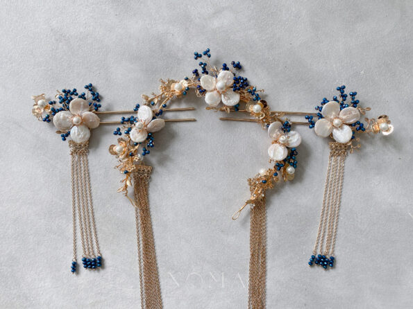 CHN-201900065-Floral-Pearl-Set-Gold-Navy-3-pcs