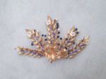 Flamboyant Phoenix Feathers Haircomb - Gold, Navy