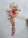 3D Phoenix Paradise Hairpin - Gold, Red