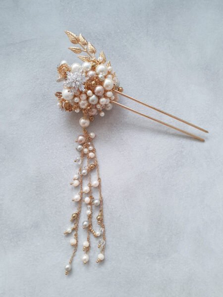 Empress Hairpin - Gold, Nude