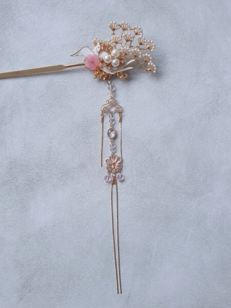 White Dove Garden Hairpin - Gold
