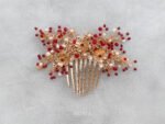 Flower Garden Haircomb - Gold, Red