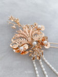 CHN-202000067-3D-Peacock-Flower-Garden-Hairpin-Gold-Right