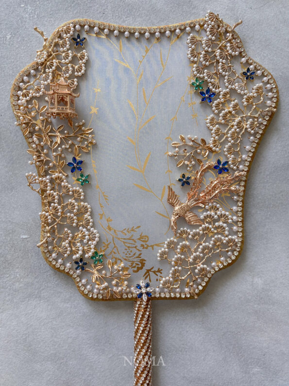 CHN-202100010-Emerald-Sapphire-Phoenix-Fan-Gold-1