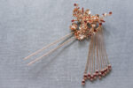 Bronze Petal Hairpin - Gold, Red