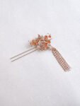 CHN-202200080 – Flying Crane Pearl Blossom Hairpin – Gold – White – Left – C1