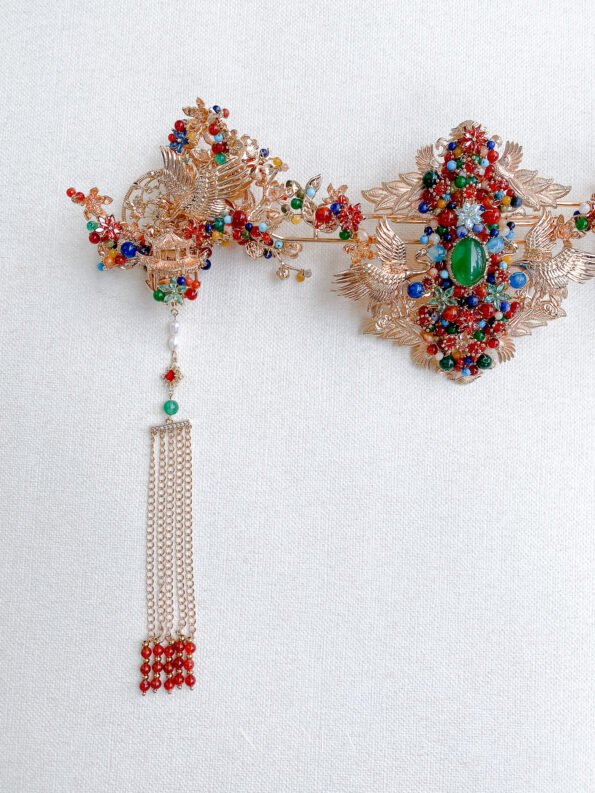 CHN-202200104-Crane-Triangle-Treasure-Middle-Set-Gold-3-pcs-1