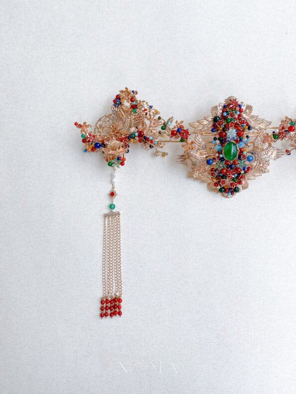 CHN-202200104-Crane-Triangle-Treasure-Middle-Set-Gold-3-pcs
