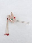 CHN-202300015 – 4D Phoenix Feather Pearl Tree Hairpin – Gold – – Right – C1