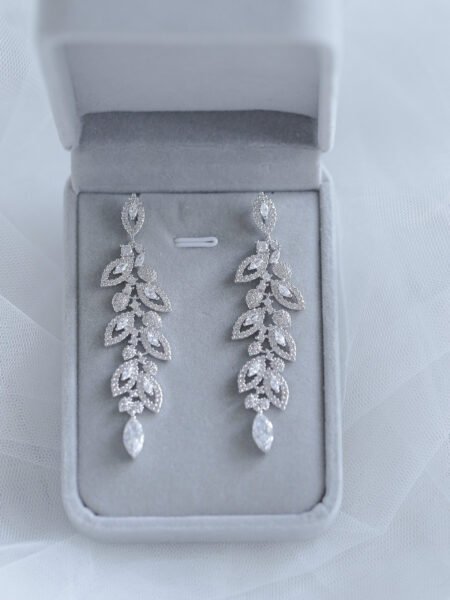 Iris Earrings - Rhodium White Gold