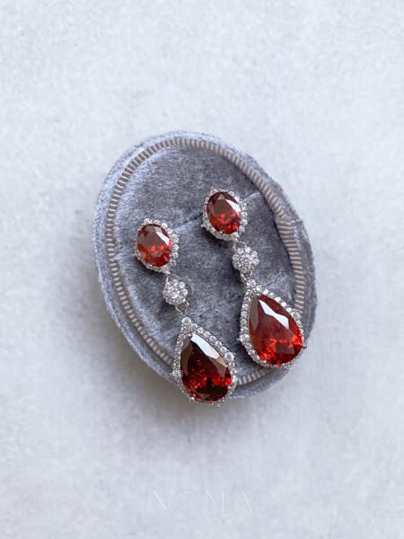Kir Royale Earrings - Rhodium White Gold, Ruby