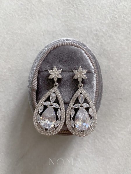 Krystle Earrings - Rhodium White Gold