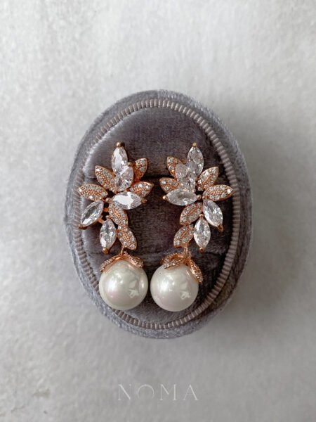 Tiffany Earrings - 18k Rose Gold, White Pearl (Clip)