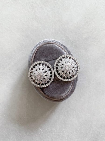 Perfect Round Earrings - Rhodium White Gold