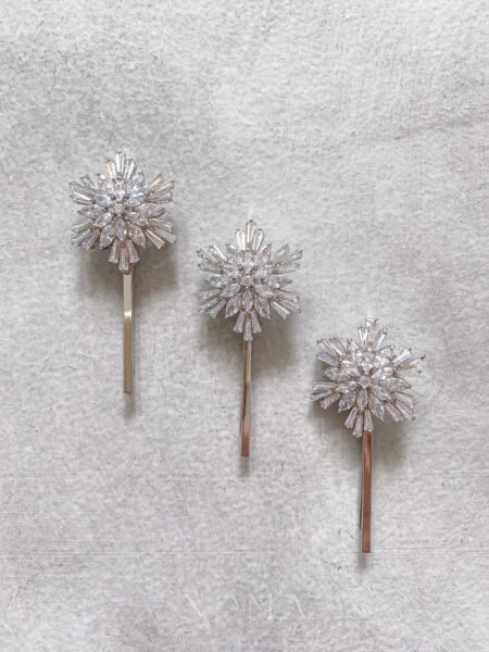 Snowflakes Pin Set - Rhodium White Gold (3 pcs)