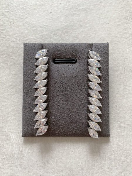 Marquise Around Earrings - Rhodium White Gold