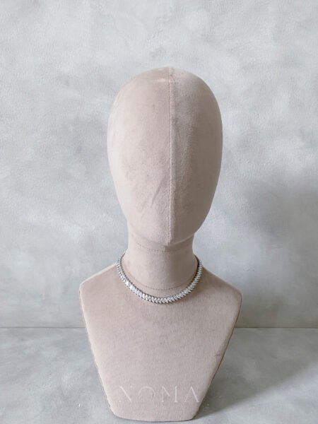 Marquise Around Choker - Rhodium White Gold