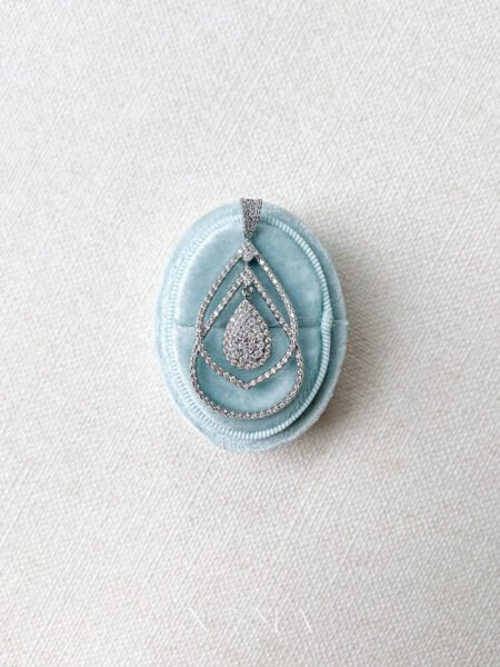 Passion Pear Pendant - Rhodium White Gold