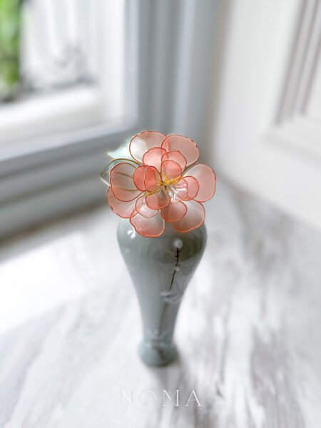 LR Pink Camellia Hairpin - Gold, Pink