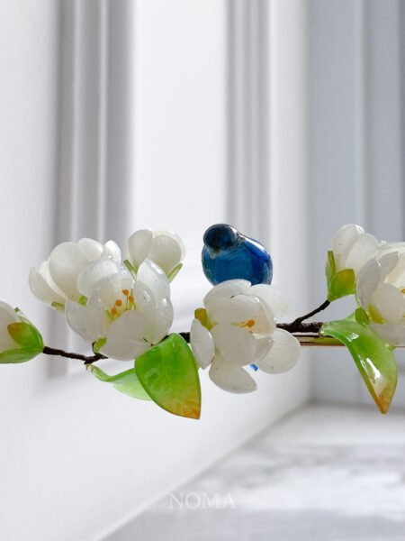 HS Blossoming Bird Hairpin - Gold, Blue