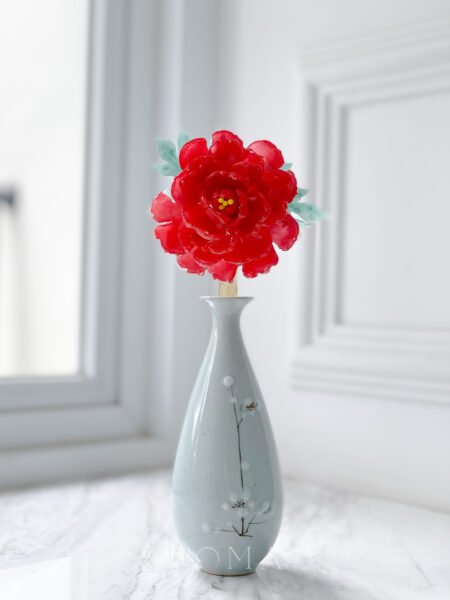 HS Carnation Hairpin - Gold, Red