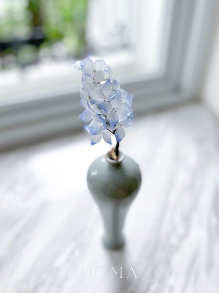 HS Blue Hydrangea Hairpin - Gold, Blue
