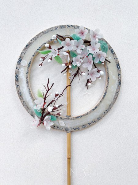 HS Pastel Bloom Fan - White