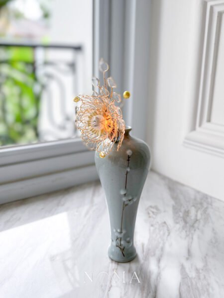 LR Lantern Lotus Transparent Hairpin - Gold, Transparent