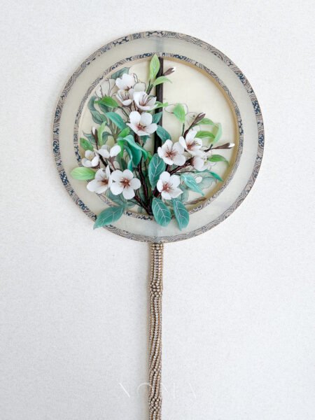 HS Pastel Sakura Fan - Gold, White