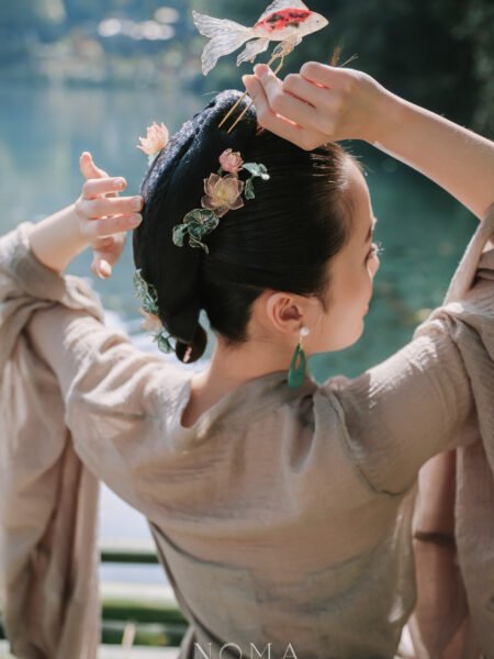 LR Swimming Koi Hairpin - Gold