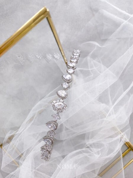 Modern Pear Headband - Rhodium White Gold