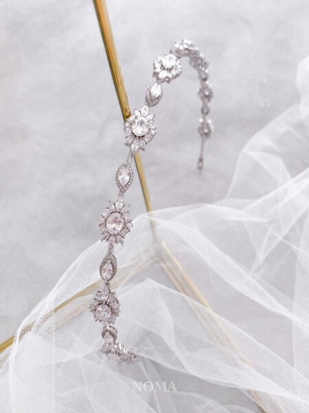 Oval Shine Marquise Headband - Rhodium White Gold