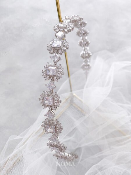 Royal Princess Height Headband - Rhodium White Gold