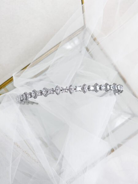 Classic Edgy Height Headband - Rhodium White Gold