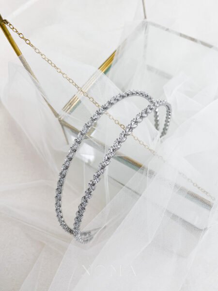 Double Marquise Double Headband - Rhodium White Gold