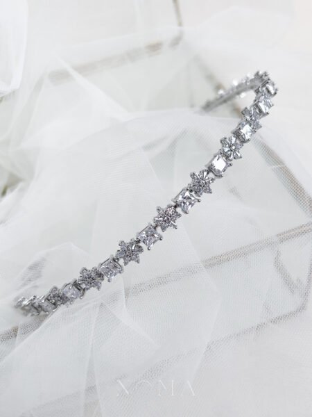 Tiny Snowflakes Princess Headband - Rhodium White Gold