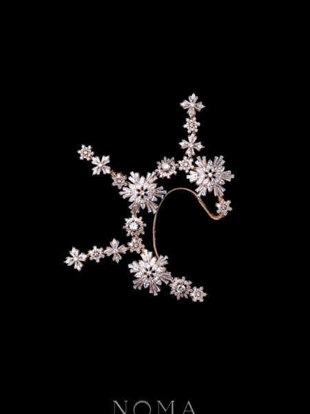 Sparkly Snowflakes Earpiece - Gold (Right)