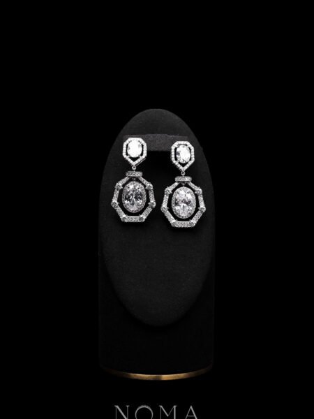 Hidden Treasure Earrings - Rhodium White Gold, White Diamond