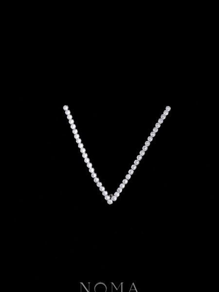 V Round 4 mm Small Hairpin - Rhodium White Gold