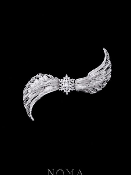 Royal Wing Hairvine/Brooch - White Gold