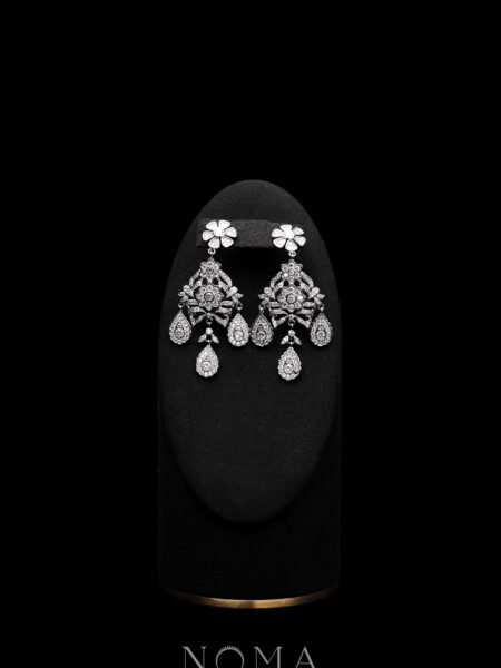 Palace Earrings - Rhodium White Gold