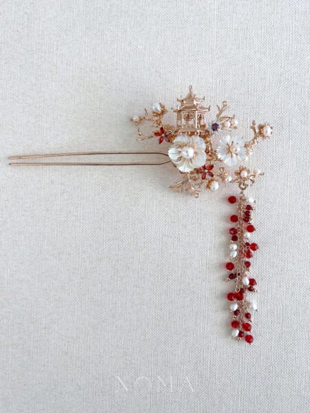 Kraton Brooch - 18k Rose Gold, Red