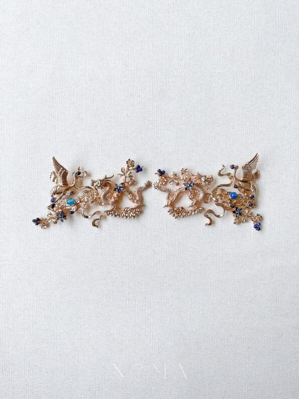 CHN-202200127-Dragon-and-Crane-Heaven-Hairvine-Pair-Gold-Sapphire-1-pair